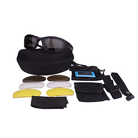 X7PC Outdoor Eye Protection Glasses Anti-Shock UV Blocking Sunglasses Windproof Protective Goggles Interchangeable