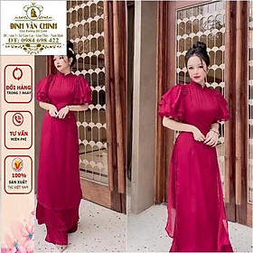 Áo dài xinh cao cấp _tơ ánh kim lót lụa tặng kèm bớm trai