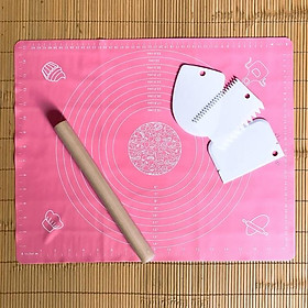 Mua Combo bộ thảm + cây lăn bột + dao cắt + vét + tạo hình bột