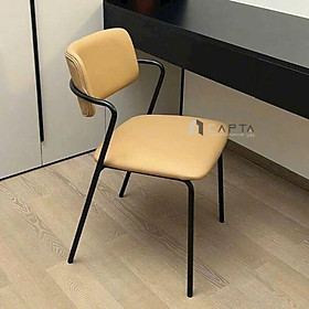 Mua Ghế phòng ăn nhỏ gọn nệm PVC CC3011-P Nội thất Capta Ghế ăn có nệm simili chống thấm nước dễ vệ sinh lau chùi chân sắt sơn tĩnh điện màu đen xếp chồng tiện lợi hcm