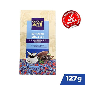 Thức uống sô cô la chuẩn vị - Bột cacao sữa hoà tan 3in1 thơm ngon CacaoMi đặc sản Việt Nam làm quà biếu tặng hộp 127g