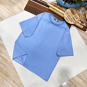 Áo Thun Tay Lỡ Tay Lửng Trơn Dáng Rộng Nam Nữ Màu Xanh Nhạt Ulzzang Unisex - MM