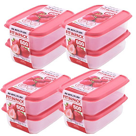 Combo Set 2 hộp nhựa đựng thực phẩm Fitin Pack 600ml nắp dẻo nội địa Nhật Bản