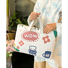 Túi xách da chống sốc laptop máy tính , túi công sở nữ cặp đựng laptop cute dễ thương