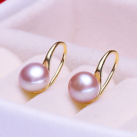 Bông Tai Ngọc Trai Thiên Nhiên Cao Cấp - Kiểu Móc Hoa - Trang Sức Cô Tấm - SPOOLA PEARL (8-9ly) - CTJ4808A