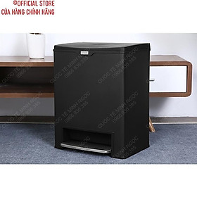 Mua Thùng rác 2 ngăn đạp chân 26L màu đen_SPD1-903_Quốc Tế Minh Ngọc