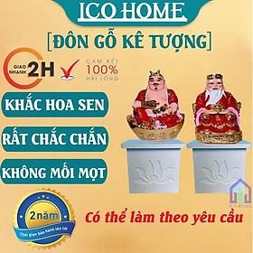 Mua Đôn gỗ kê tượng Thần Tài Thổ Địa  đồ thờ cúng hình hoa sen đẹp  giá rẻ (1 CÁI)  - ICO HOME