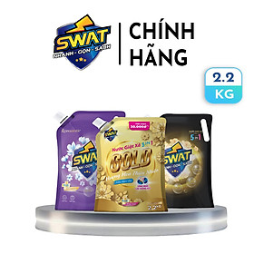 Combo Nước Giặt Xả SWAT 1 túi Gold 2.2kg + 1 túi Romantic 2.2kg + 1 túi Luxury 2.2kg - Siêu tiết kiệm giúp diệt khuẩn