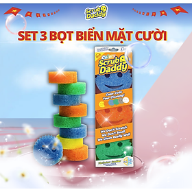 Mua Set 3 Bọt biển Scrub Daddy chính hãng Mỹ  miếng xốp lau chùi đa năng - an toàn - chống mùi - ngăn nắp