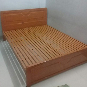 Mua Giường sắt hộp giả gỗ màu gỗ xoan đào tự nhiên cao  cấp 1m8 x2m