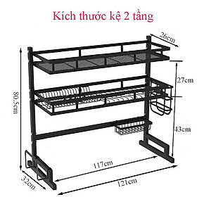 Kệ Úp Chén Bát Đa Năng Trên Chậu Rửa Bát Mẫu Mới Dài 121cm