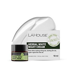 Kem đêm dưỡng trắng da Lá House Herbal White Night Cream 10ml/30ml