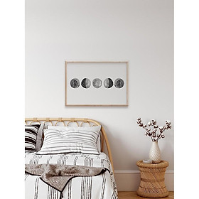 Tranh Canvas Cao Cấp Tranh màu nước - Watercolor Moon, Abstract Print, Moon Watercolor, Modern Minimalist