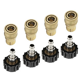 4 Set Brass Quick Release Adapter M22/14  1/4 M Pressure Washer Connector