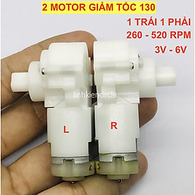 Mua 2 Motor giảm tốc mini 1 TRÁI 1 PHẢI 130 3V - 6V tốc độ 260 - 520 Vòng - KG006