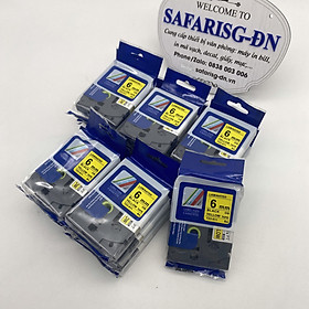 Mua Combo 10 cuộn nhãn in TZ2-611 tiêu chuẩn - Chữ đen trên nền vàng 6mm - Hàng nhập khẩu