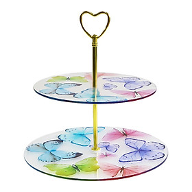 2 Tiered Cake Stand Cupcake Holder Cupcake Stands Reusable Cupcake Display Plate Serving Tray for Candy, Holiday, Restaurant, Tea Party, Wedding