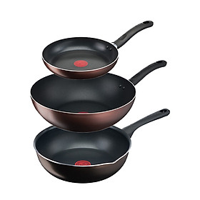 Mua Bộ 3 chảo chống dính đáy từ Tefal Day by Day dùng cho mọi loại bếp (24cm  28cm  26cm) - Hàng chính hãng