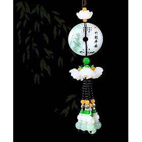 Khánh Treo Xe Ô Tô, Đồng Xu May Mắn vẽ họa tiết phong thủy, mang lại bình an trên mọi hành trình