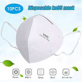 Bộ 10 cái khẩu trang FFP2 KN95 4 lớp chống bụi ngừa PM2.5, chất liệu không dệt an toàn