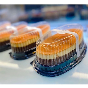 100 Hộp F70 đế đen dùng đựng bánh khuôn D08 - bánh cuối nướng, flan chesse, gato flan