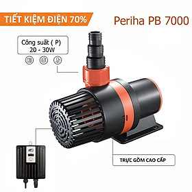 Máy Bơm Periha PB 7000 (20W-30W) Tiết Kiệm Điện - 3 Chế Độ Chỉnh, Chống Cạn Cho Hồ Cá Koi