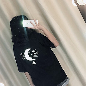 Áo Thun Phản Quang Mặt Trăng form rộng unisex tay lỡ chất Cotton fresize PQ71
