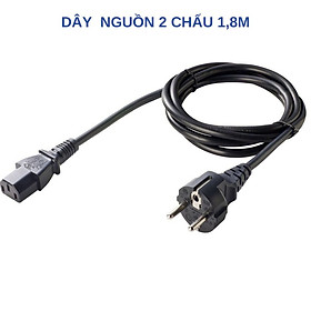 Dây nguồn máy tính 2 chấu, dây nguồn 2 chân chuẩn cắm c13, lõi 3 x 0.75mm2, dài 1.8m