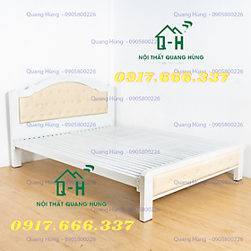 Mua Giường sắt ngủ cao cấp có nệm bọc  1m4 - Sắt hộp 5x10 độ bền cao