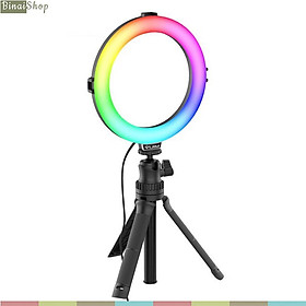 VIJIM K9 RGB - Combo Đèn LED Dạng Vòng 10 Màu Và Chân Đế Linh Hoạt Cho