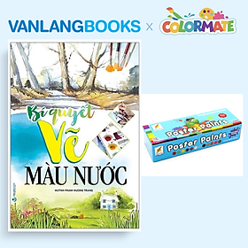 Sách Bí Quyết Vẽ Màu Nước (Tái Bản) + Hộp 12 Màu Vẽ Poster Paint 20ml - Vanlangbooks x Colormate