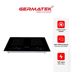 Bếp từ đôi cao cấp Germatek DE-ICF52E (BH 36 tháng) mặt kính Kanger, công suất 4400W - Hàng chính hãng
