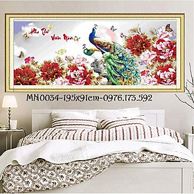 Mua Tranh thêu chữ thập Phu Thê Viên Mãn I 195x91cm I MN0034