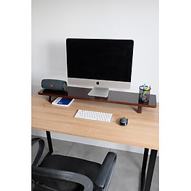 Mua Kệ máy tính  kê màn hình   kệ đa năng để bàn D120cm   chất liệu gỗ Muồng đen cao cấp MetaWood
