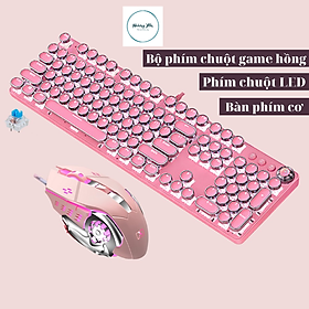 Mua Bộ bàn phím CƠ và chuột full HỒNG siêu xinh cao cấp có đèn LED nhiều chế độ cho máy tính laptop pc T900 CROM+X500