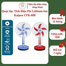 Mua Quạt sạc tích điện Kalpen CFK-888  pin Lithium-Ion bền bỉ  thời gian sạc chỉ 6h  thời gian dùng lên đến 8h - Hàng chính hãng