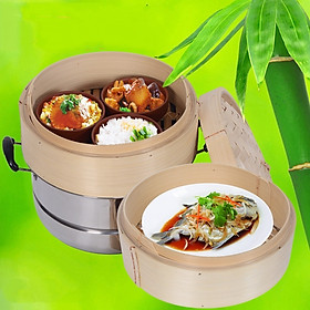 Mua Xửng Hấp đồ ăn  Hấp bánh bao  Hấp há cảo  bằng Tre Trúc Cao Bằng (Vietnam) tặng gắp inox bướm dài 30cm