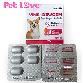 Vime Deworm tẩy giun sán cho chó (Vemedim, hộp 10 viên)