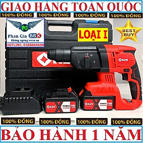 Máy Khoan đục Bê tông dùng pin KEN 118V 3 chức năng - Pin 10 CELL - Động cơ từ - Máy Khoan Có Búa - Khoan Pin Không than