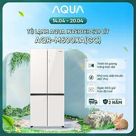 Tủ lạnh Aqua Inverter 529L AQR-M600XA(GC) - Mặt gương trắng - Bảo hành 2 năm - Freeship toàn quốc - Hàng chính hãng