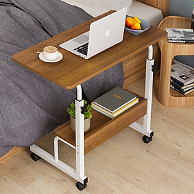 Mua Bàn làm việc đa năng  bàn học thông minh có thiết kế giằng sắt hiện đại - kích thước 80x40cm - Gỗ tối - Có giá sách