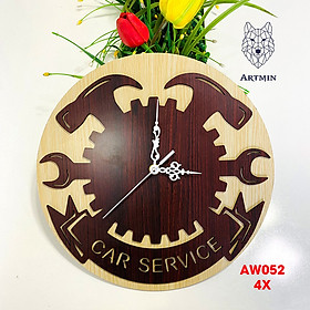 AW052 - Đồng Hồ Gỗ Treo Tường - Đồng Hồ Decor Phong Cách Car Machine