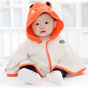 Áo choàng chống nắng cho bé hình con ếch kute, áo chống nắng cotton cho bé trai và bé gái từ 5-18kg