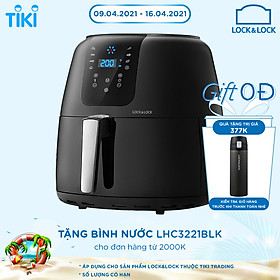 Nồi Chiên Không Dầu Điện Tử Lock&Lock EJF296BLK (7.2 Lít) - Kèm Chảo Nướng - Hàng Chính Hãng