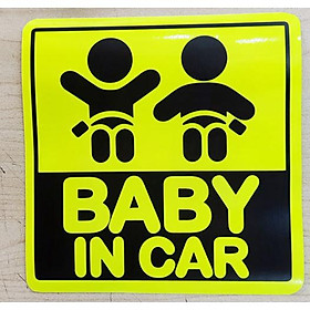 Tem Sticker Baby in car decal phản quang và decal phát sáng