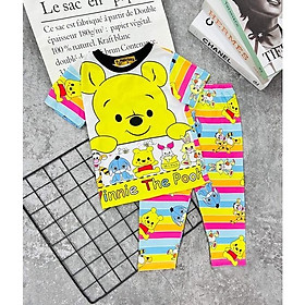 Bộ tay ngắn quần dài thun lạnh 100% in hình siêu mềm đẹp cho bé gái size đại cồ từ 40 đến 60kg - Bộ quần áo bé gái