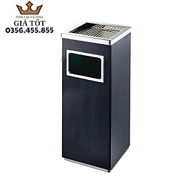 Thùng rác inox gạt tàn hình vuông