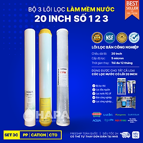Mua Bộ 3 Lõi Lọc Nước 20 inch Số 123 PP OCB GAC UDF CTO Bán Công Nghiệp Karofi Kangaroo Aqua Mutosi