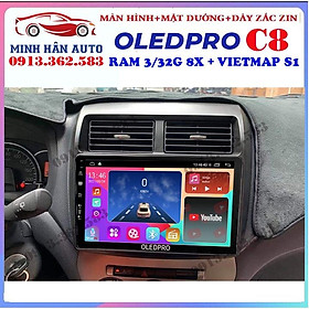 Combo màn hình OLEDPRO C8 kèm mặt dưỡng,dây nguồn cho xe TOYOTA WIGO