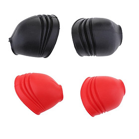 4pcs Rubber Motorcycle Foot Peg Covers, Foot Pedal Shell (Black+ Red)